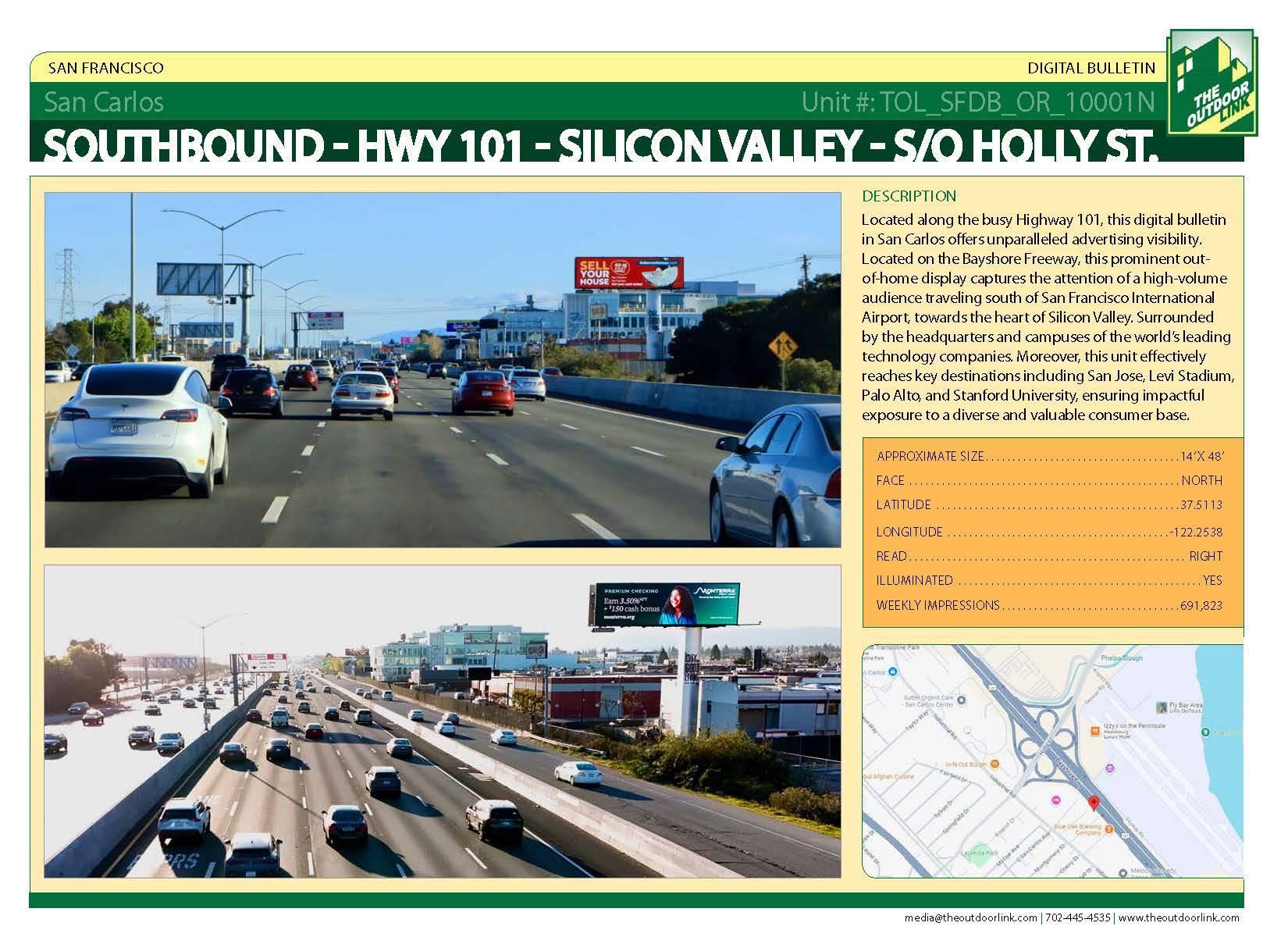 Hwy 101 San Carlos S/O Holly St Southbound Wf